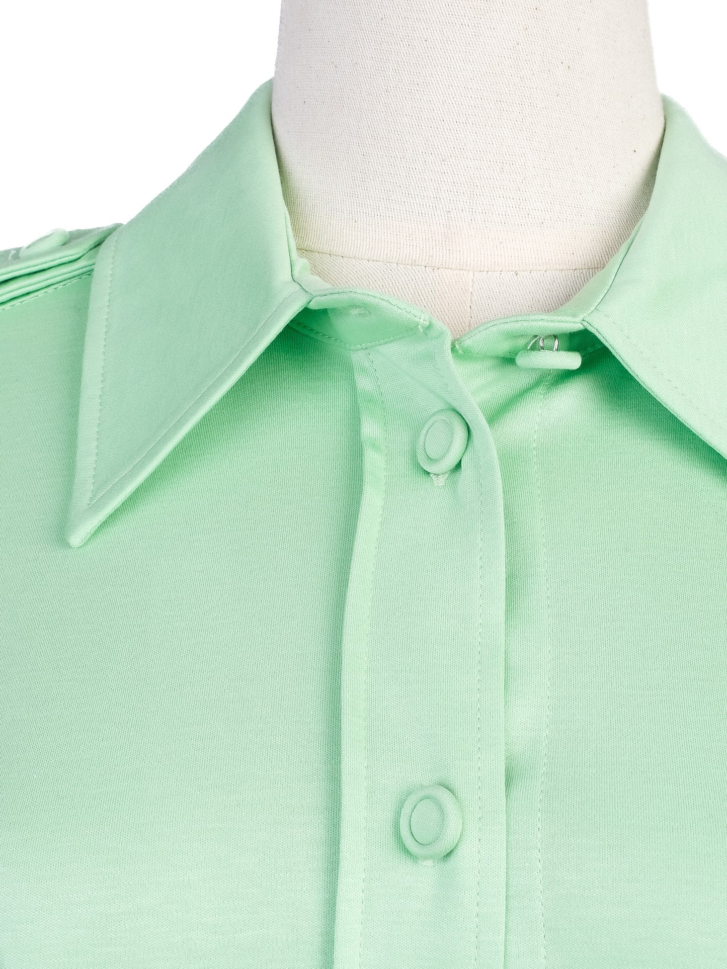 excellent sportmax green button-up shirt size m women's modal