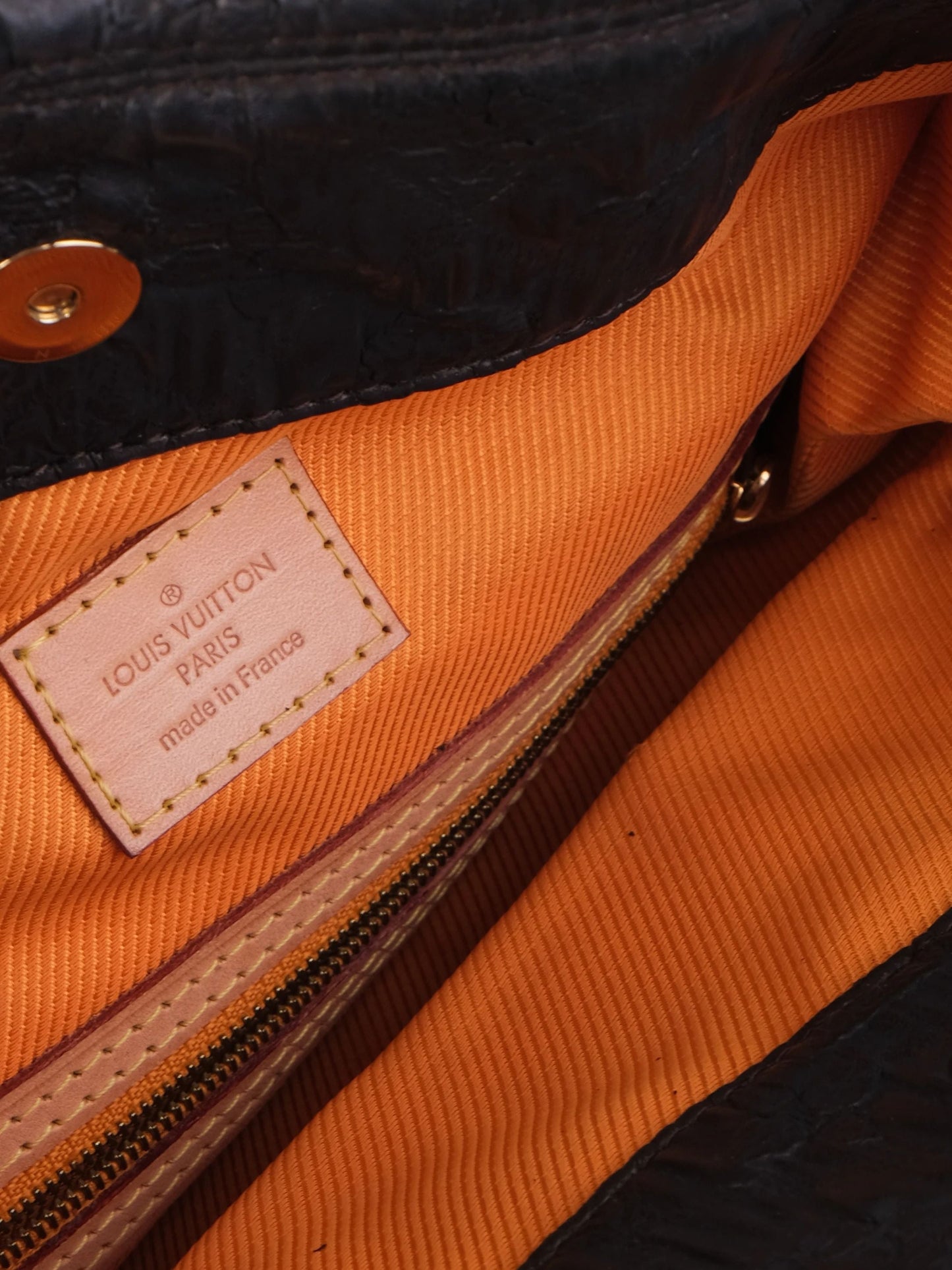excellent louis vuitton orange leather designer clutch bag