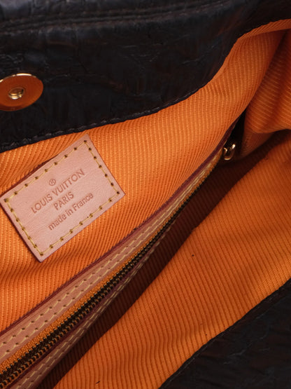 Excellent Louis Vuitton Orange Leather Designer Clutch Bag