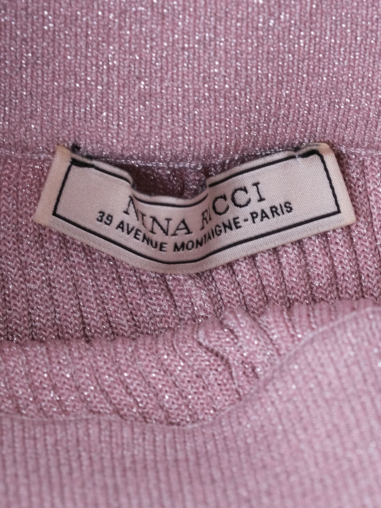 nina ricci pink ribbed long-sleeve sweater dress size s excellent