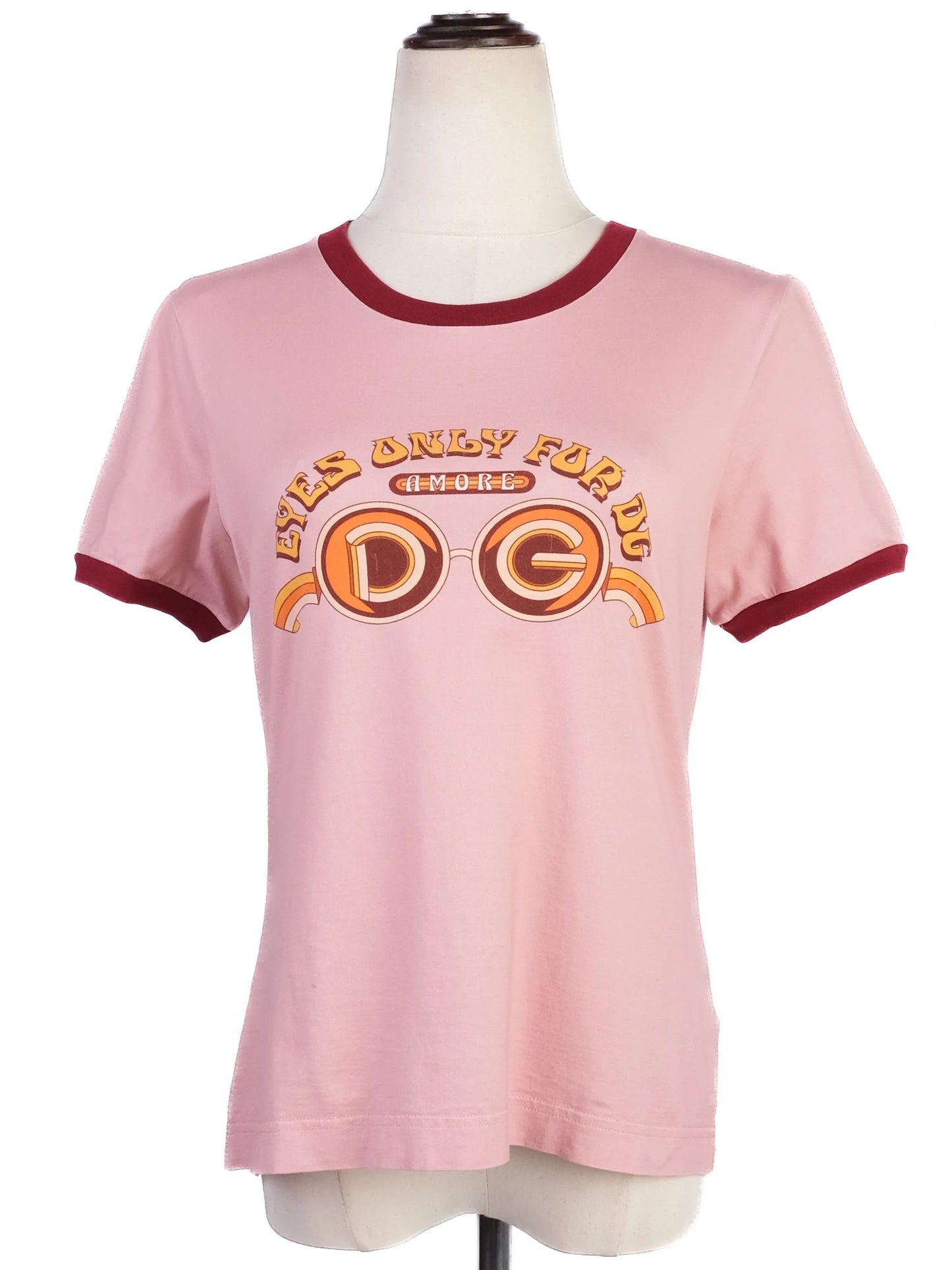 excellent dolce gabbana pink graphic t-shirt size m - eyes only for dg amore