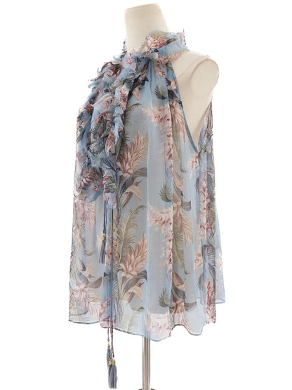 Excellent Zimmerman Floral Silk Blouse XS Pastel Combined Color