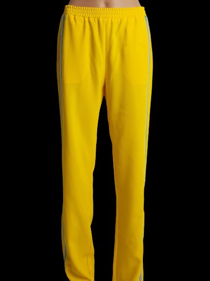 good pinko yellow women’s polyester pants size s with stripes