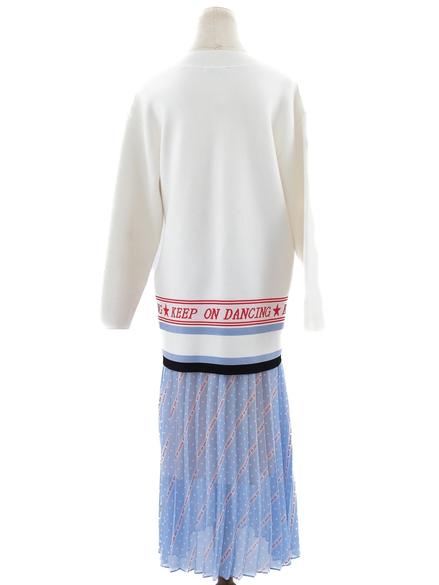 excellent sandro women's combined white sweater m 'keep on dancing'