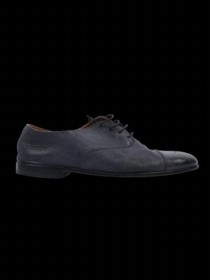 good doucal's blue leather cap-toe dress shoes size 41