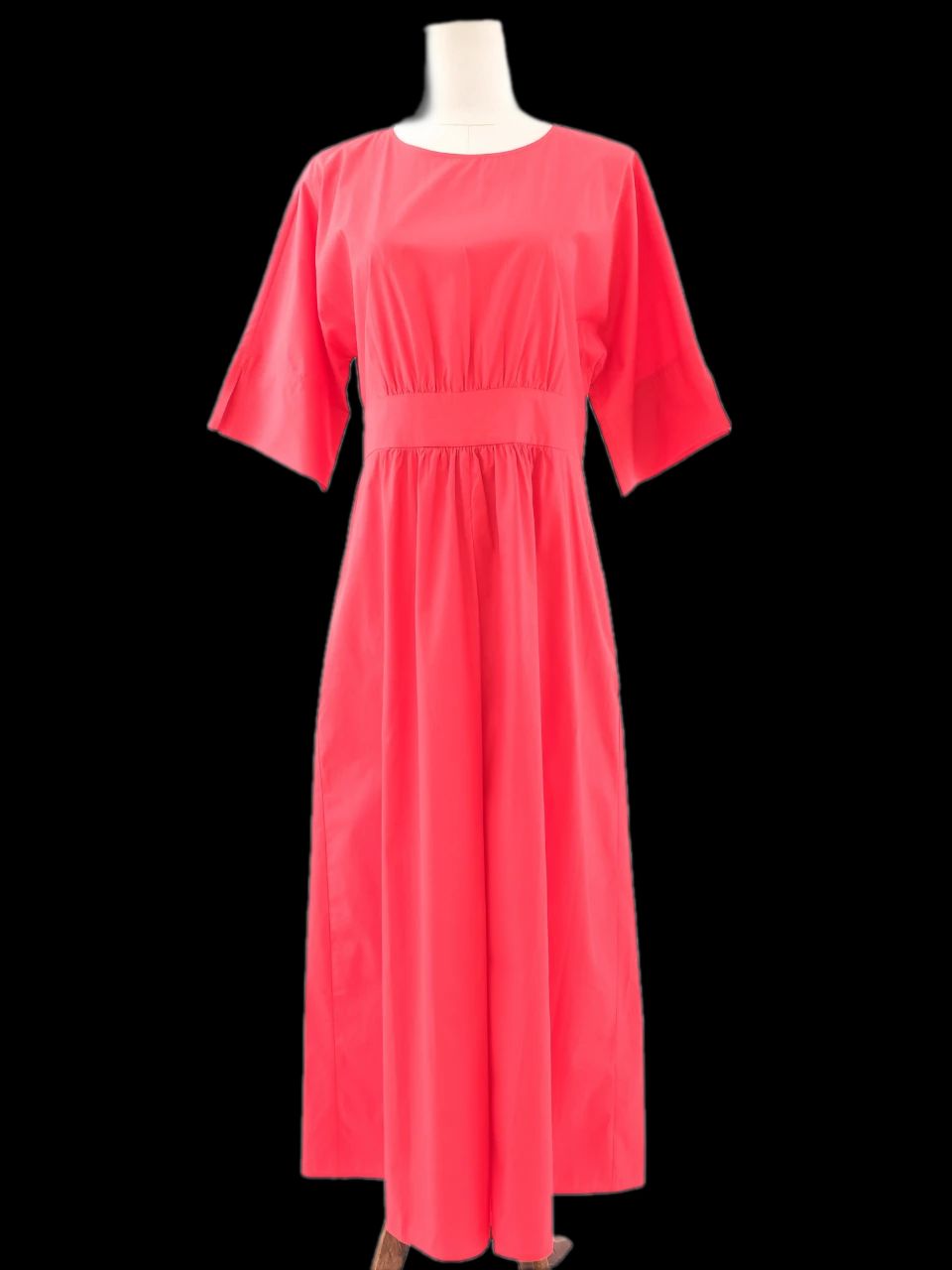 excellent max mara red long sleeve dress size l polyester