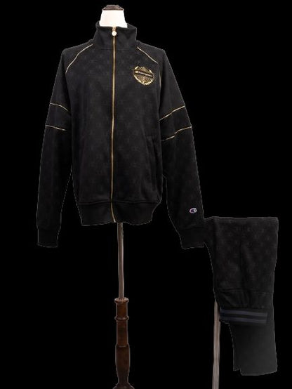 Excellent Champion Men's Black Tracksuit M with Gold Accents