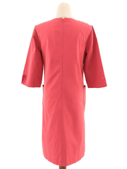 Excellent MaxCo Red Viscose Dress with Pockets Size L for Women