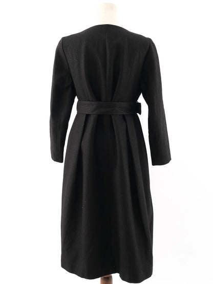 Excellent Kenzo Black Buttoned Coat with Belt Size L