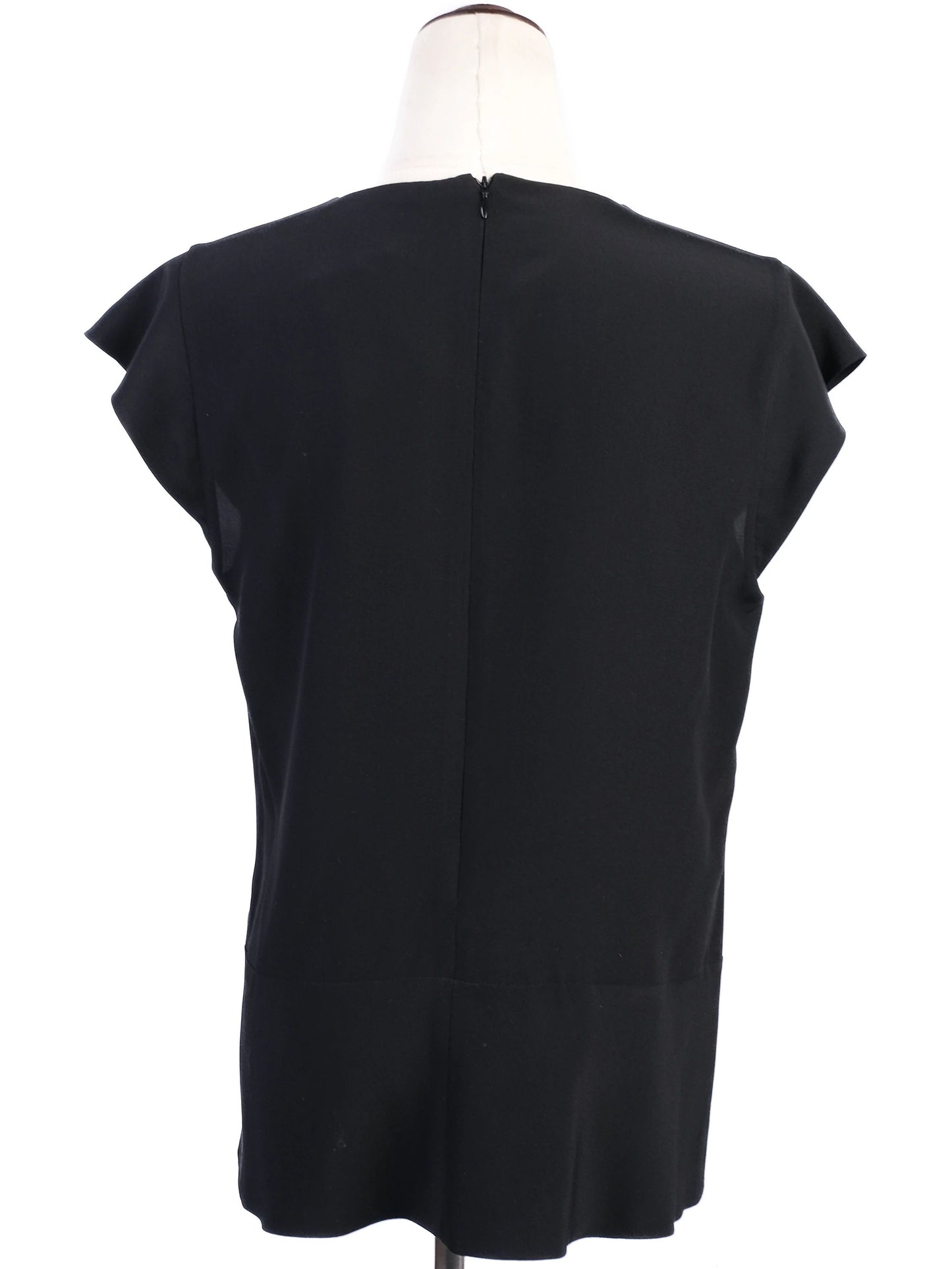 etro women's black silk sleeveless blouse size l excellent condition