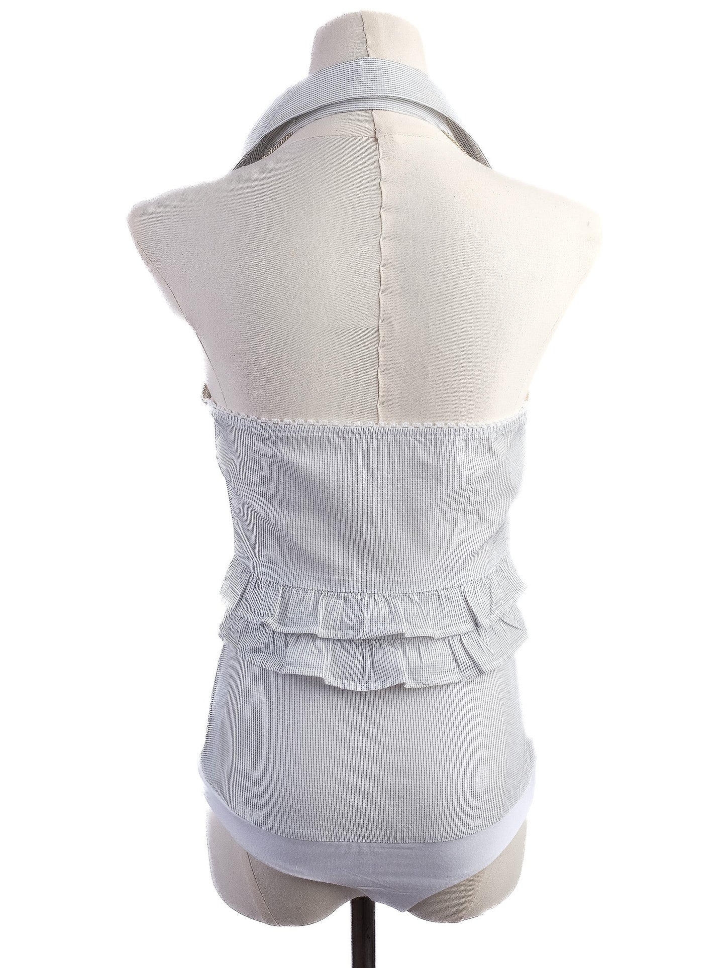 excellent elisabetta franchi white sleeveless blouse size 42