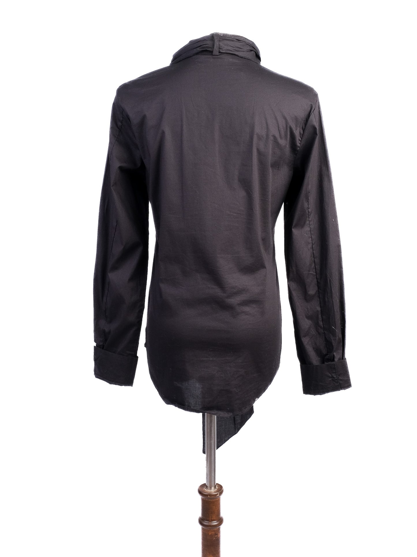 excellent love moschino black cotton long sleeve shirt with tie
