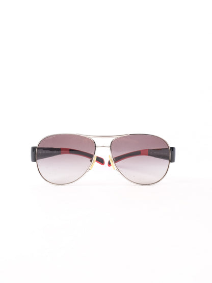 Excellent Prada Sunglasses Black Red Acetate Men’s Tinted Lenses