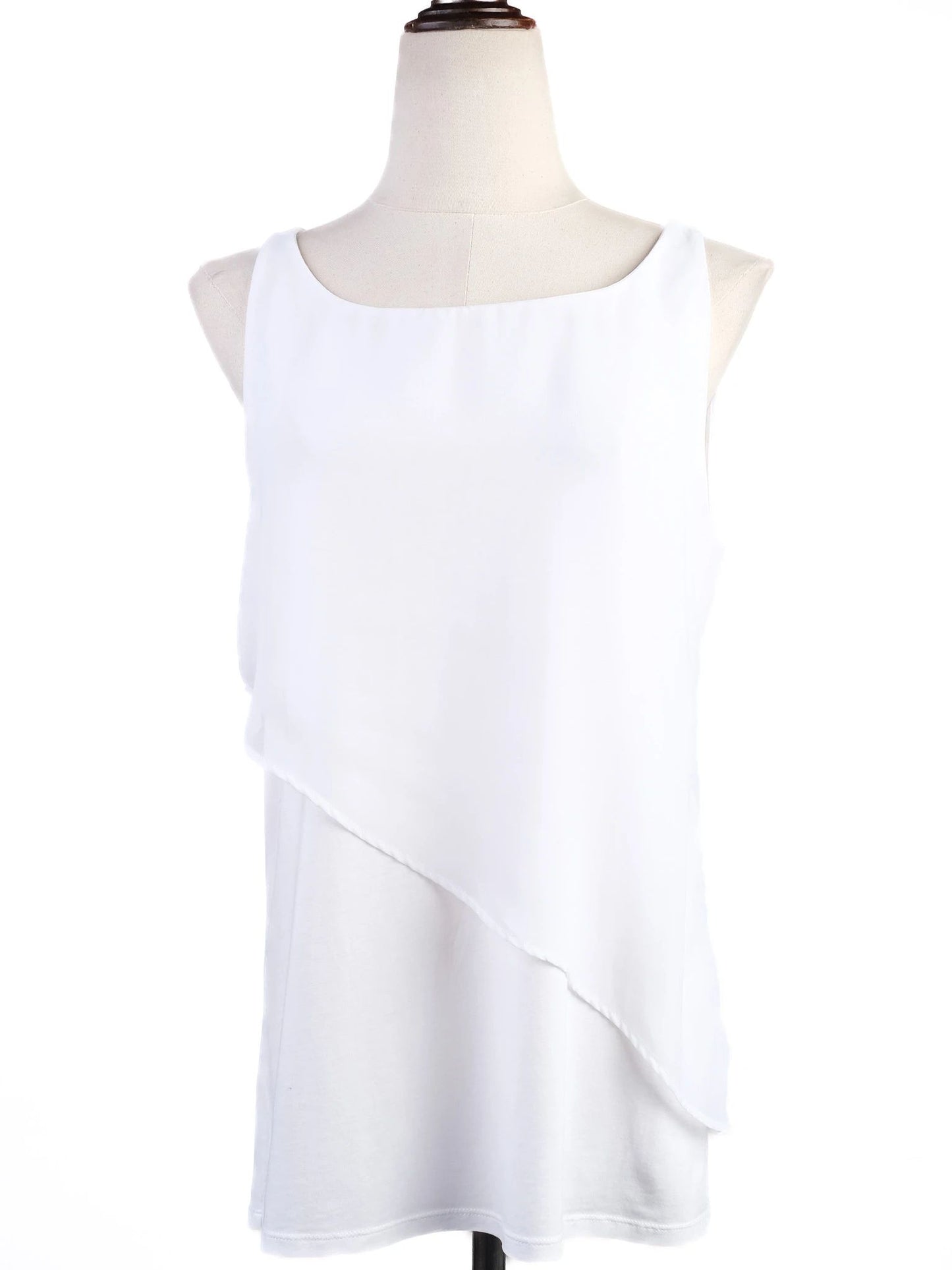 excellent hugo boss women's white sleeveless top size m polyester