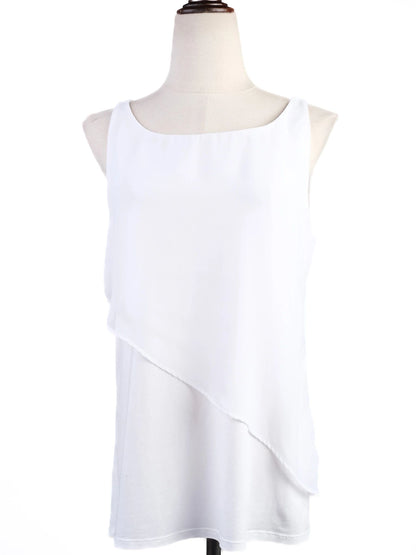 Excellent Hugo Boss Women's White Sleeveless Top Size M Polyester