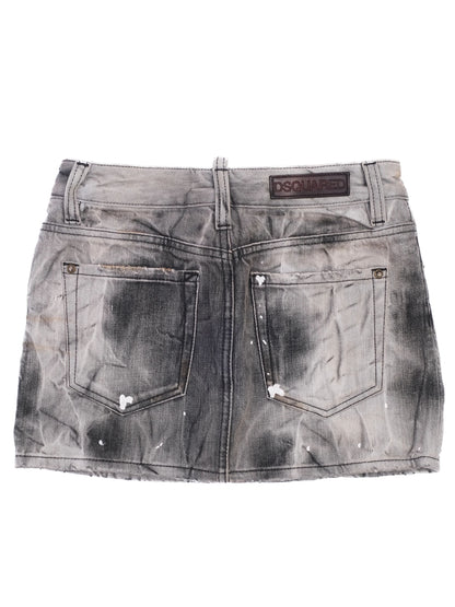 Excellent Dsquared2 Gray Distressed Denim Mini Skirt Women Size N/A