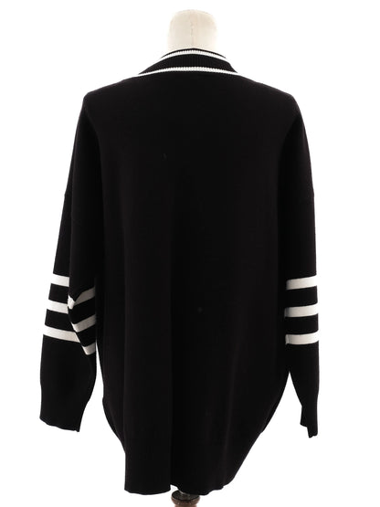 Excellent Sandro Black Cardigan with White Trim Size M
