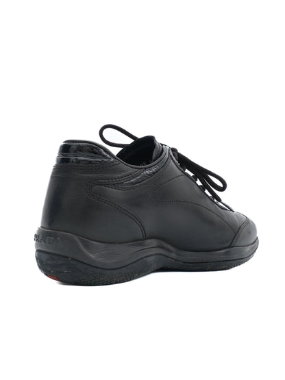 Excellent Prada Black Leather Sneakers Size 36 for Women