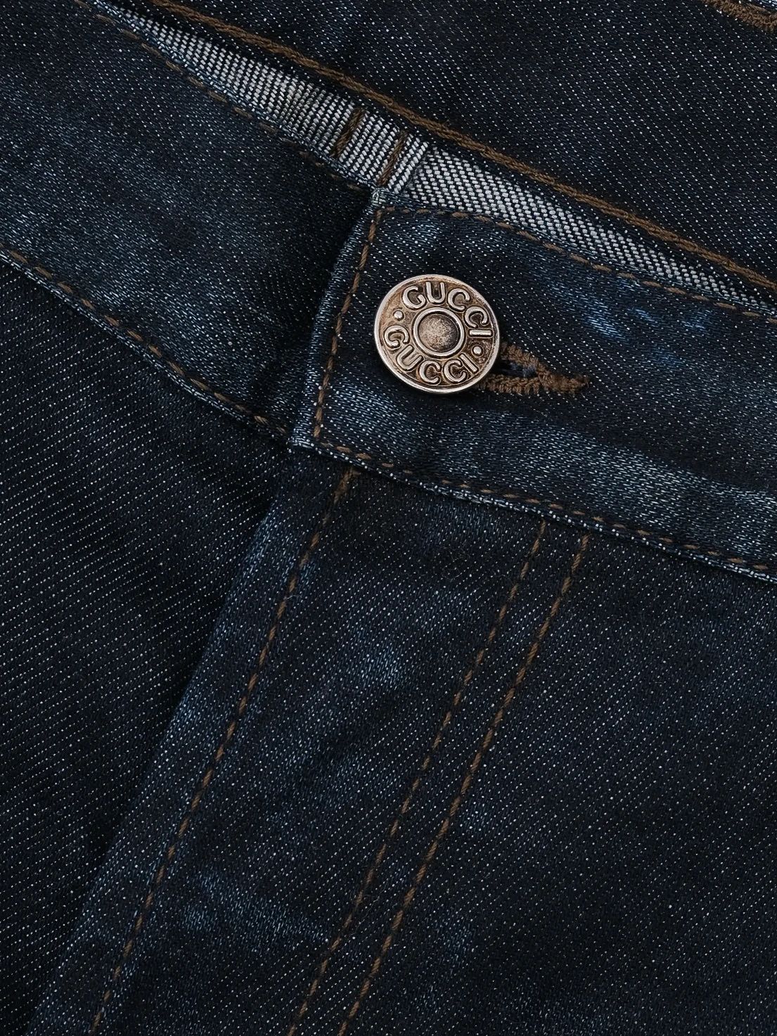 excellent gucci blue cotton jeans size xxl for men