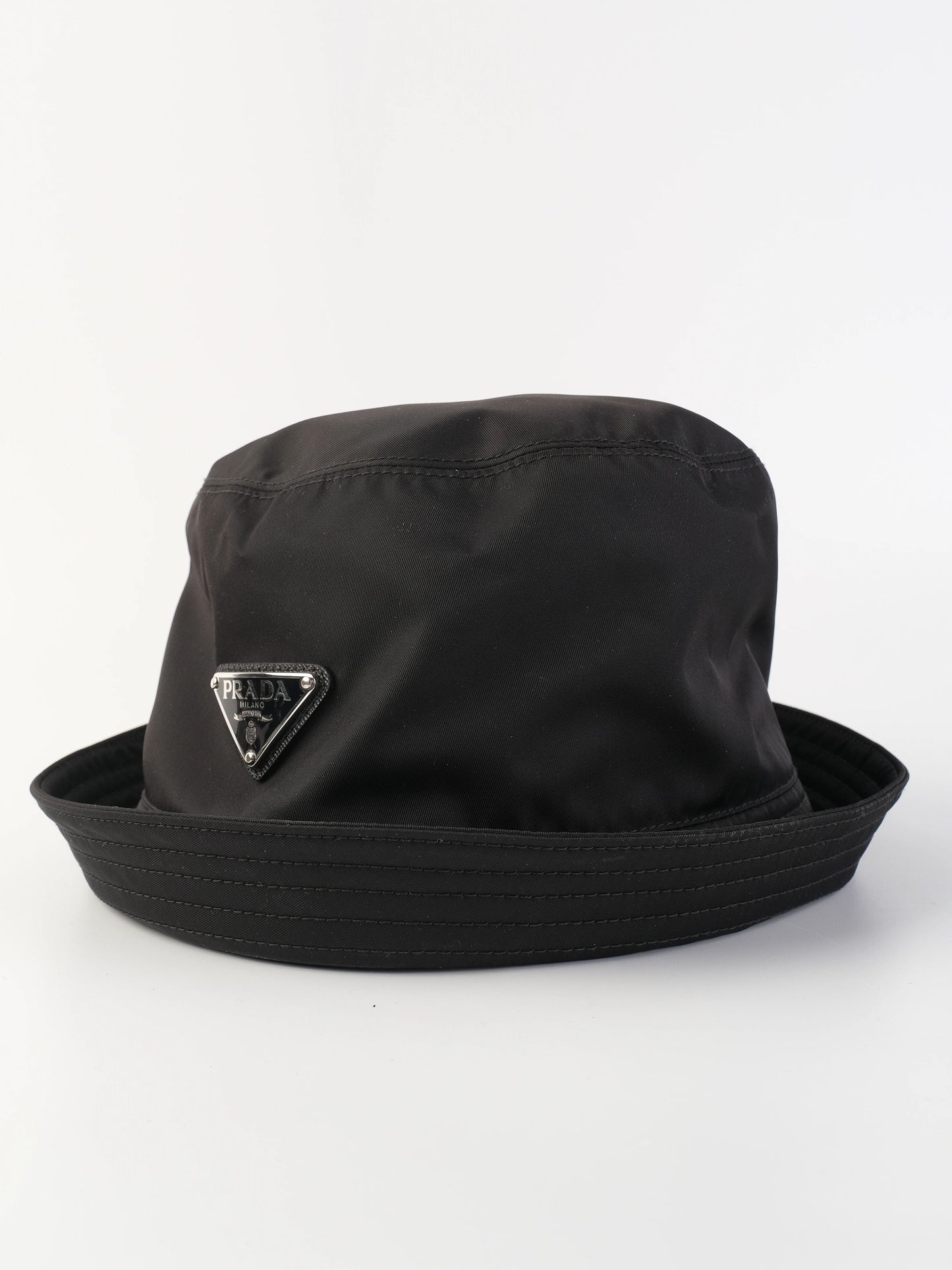 excellent prada black nylon bucket hat size xl re-nylon