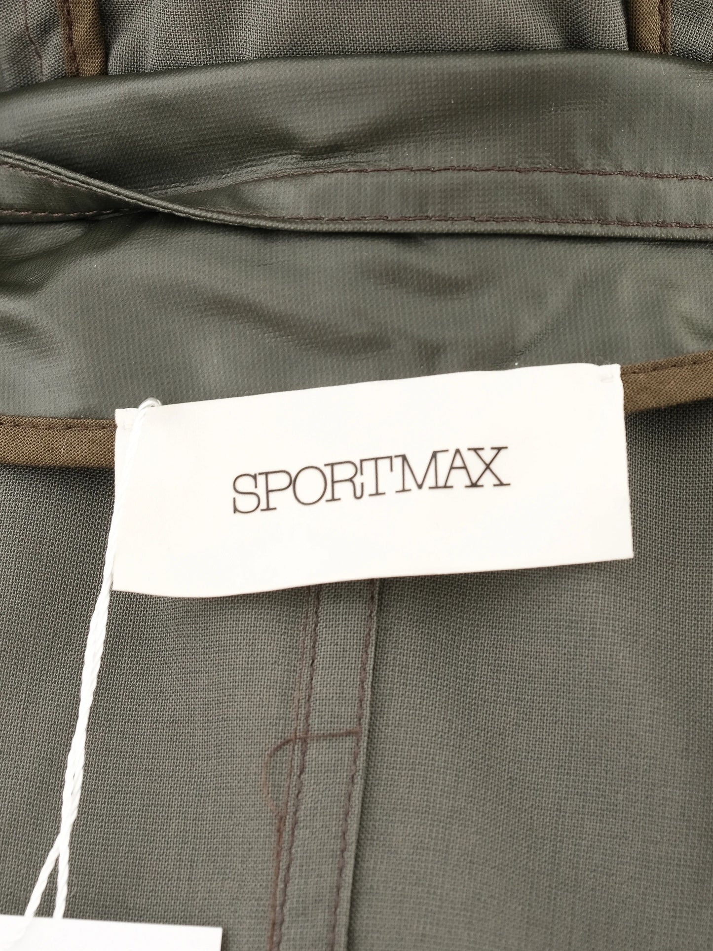 excellent sportmax green wool hooded jacket size l with pockets