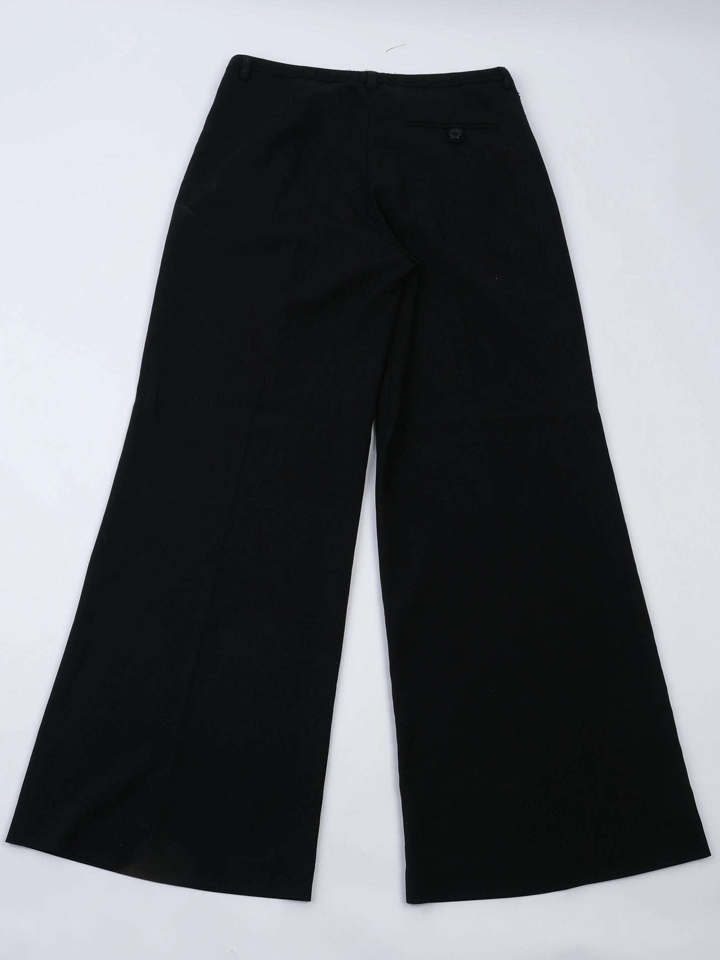 excellent love moschino black wool wide-leg pants size m