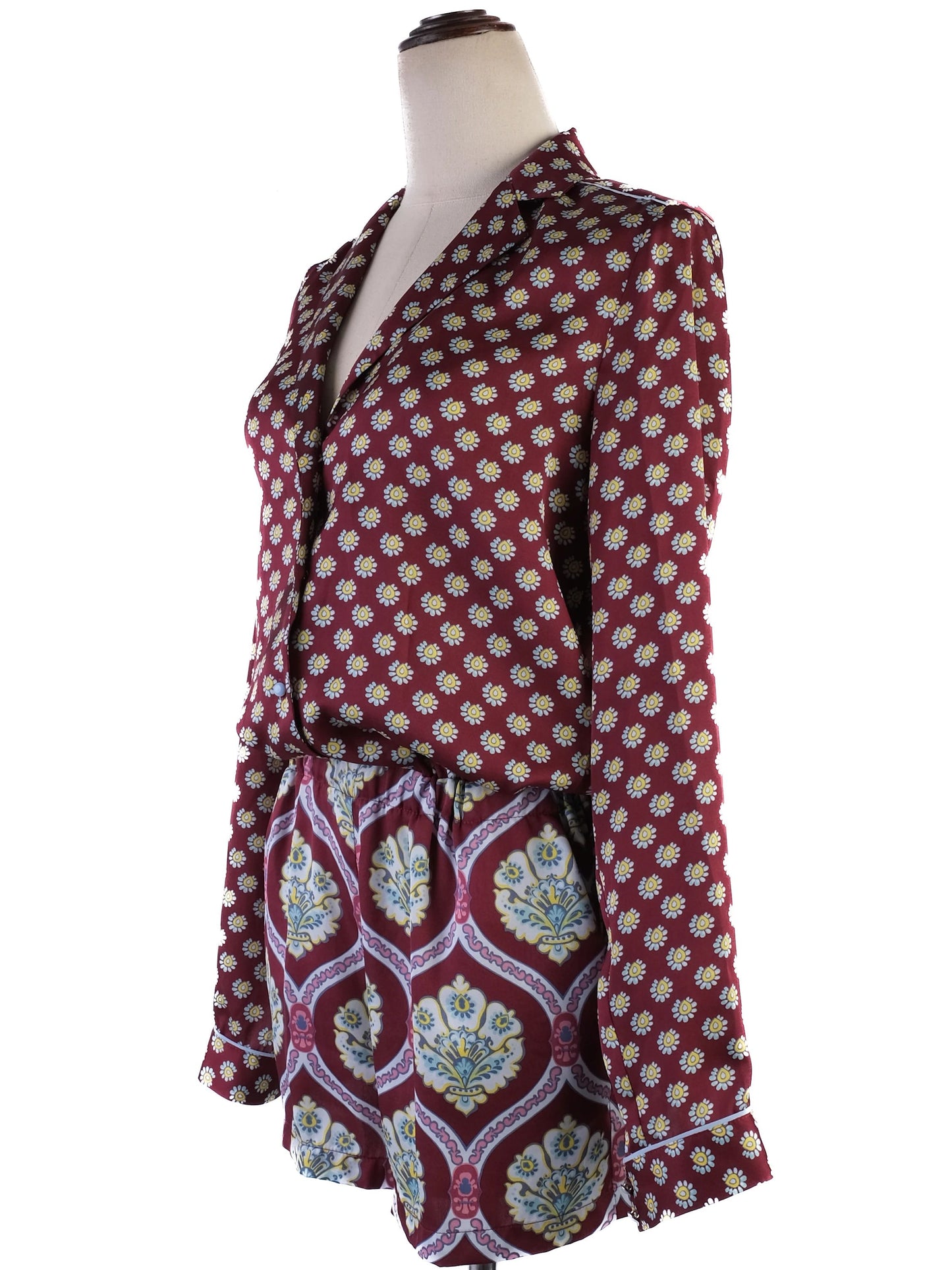 excellent pinko red two-piece clothing set women's sleepwear