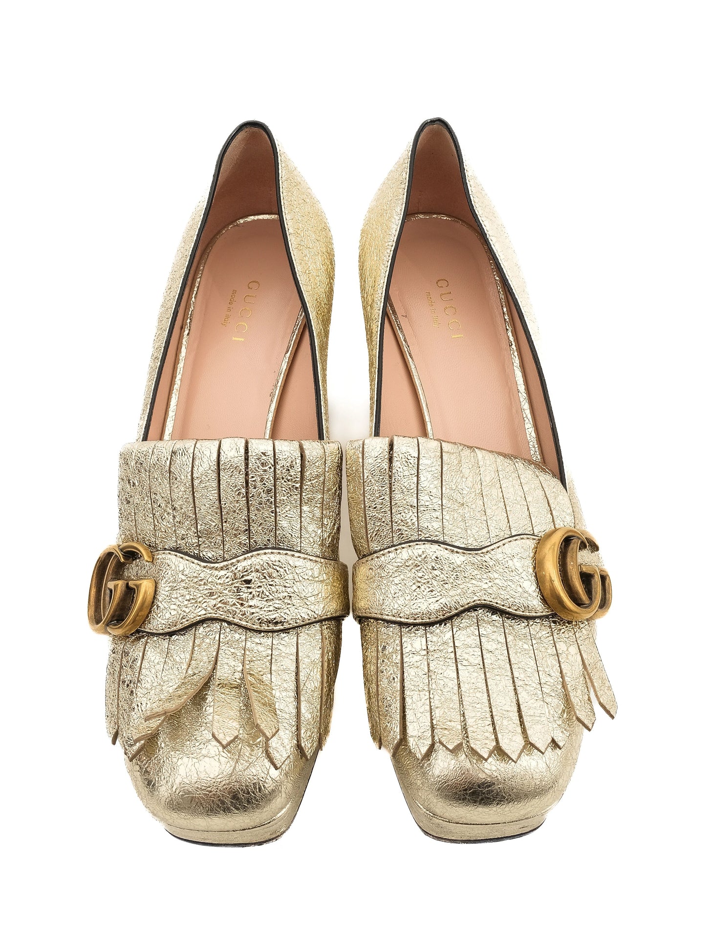 good gucci yellow leather platform shoes size 38 with chunky heel