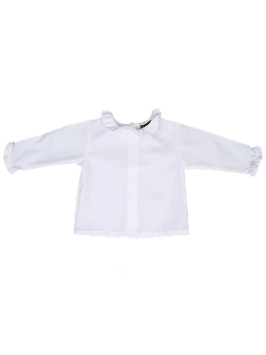 Excellent Fleurisse White Cotton Blouse for Infants Size 1.5