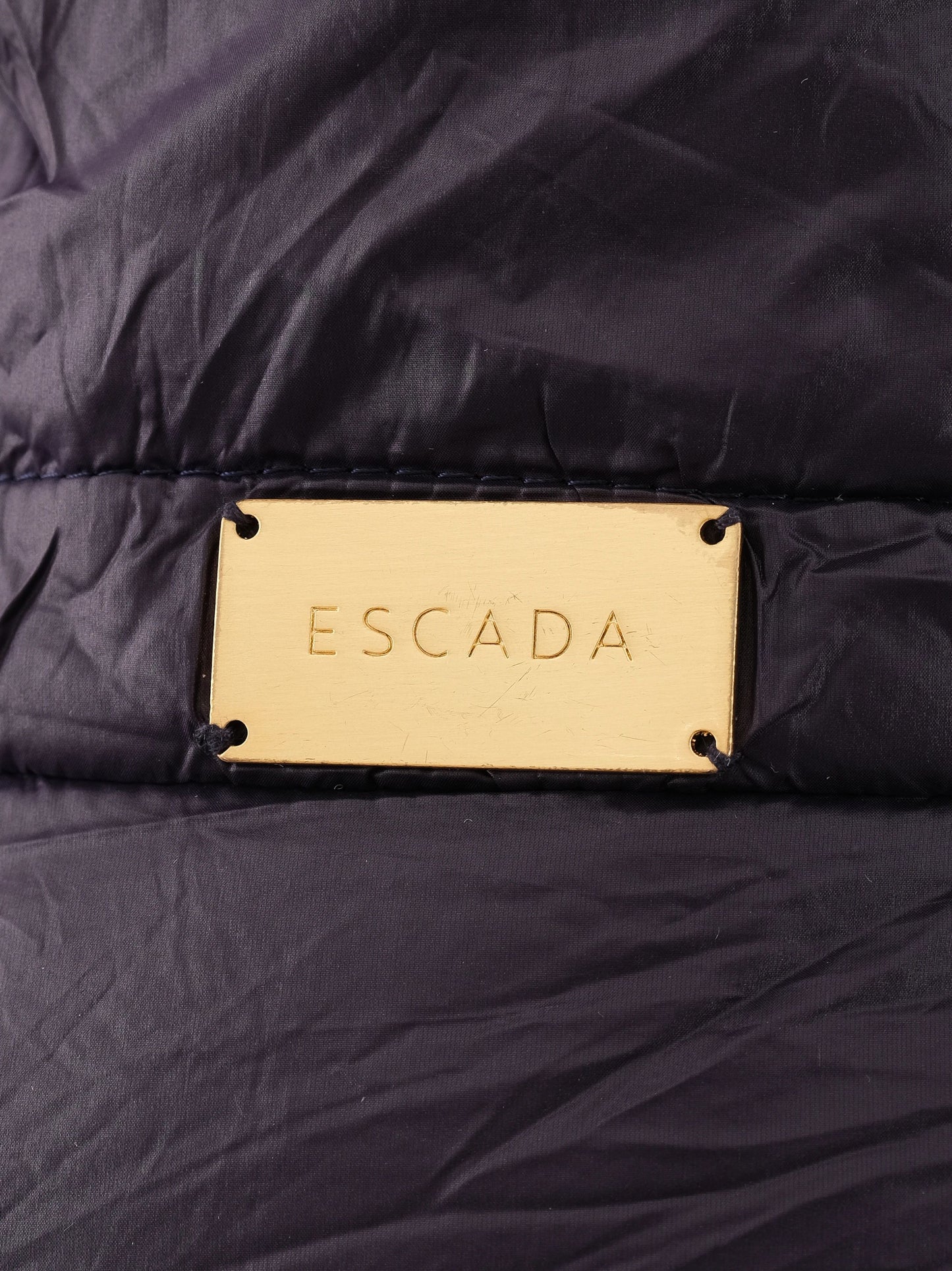 excellent escada blue nylon winter coat size m