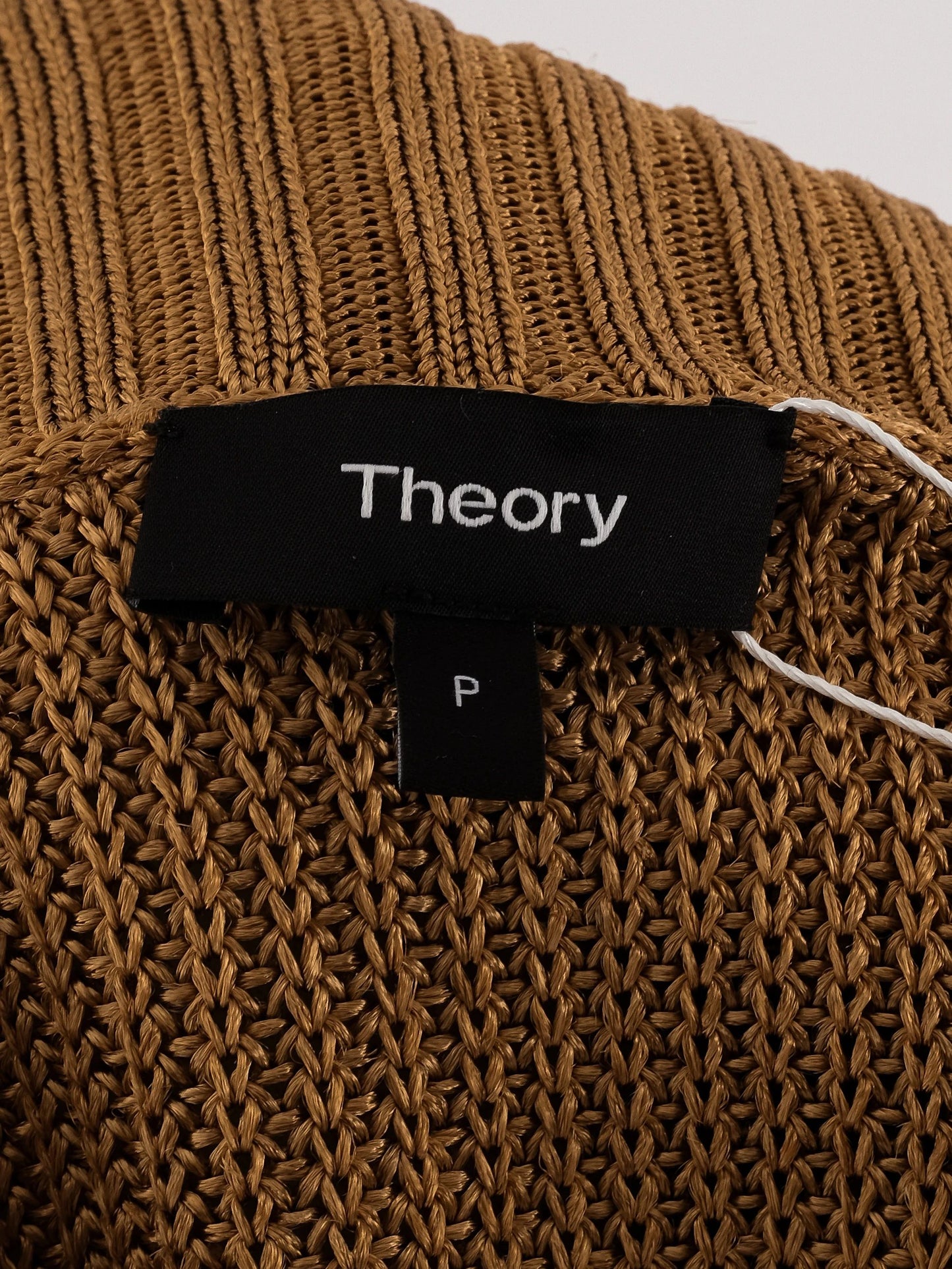 excellent theory orange knit sweater v-neck size s women