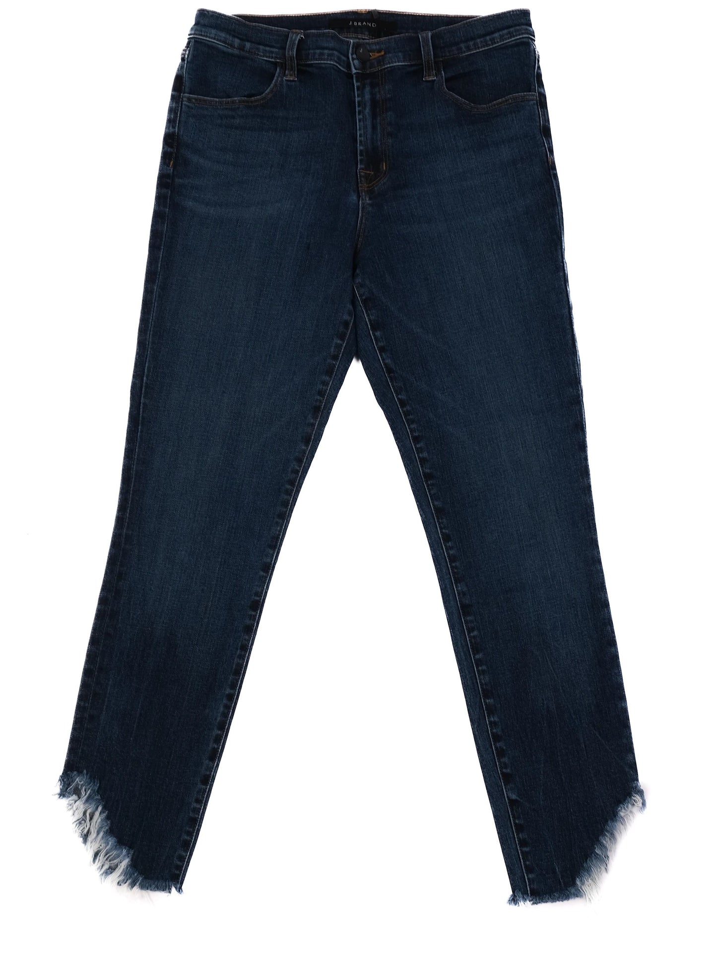 j brand women's blue frayed hem jeans excellent condition size n/a