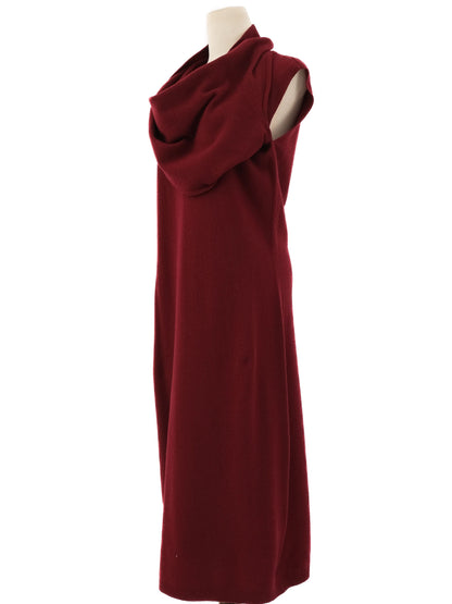 Excellent Joseph Red Wool Sleeveless Dress Size L with Cowl Neck