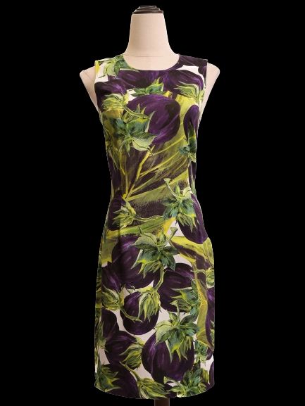NEW Dolce Gabbana Women’s Sleeveless Dress Size S Eggplant Green