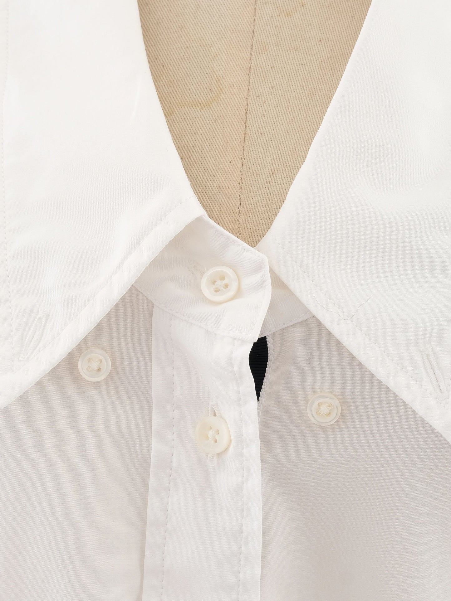 excellent thom browne white cotton button-up shirt size s