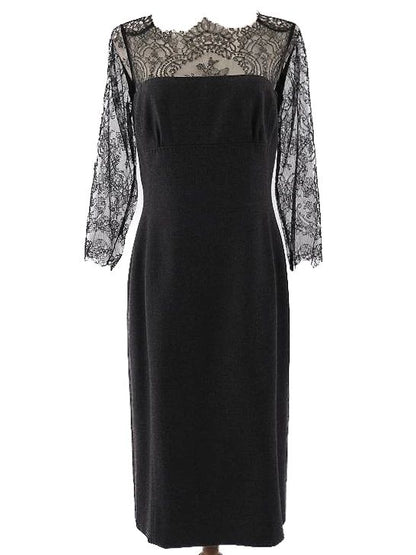 NEW Clips Gray Lace Dress XL Women's Wool Fitted Elegance