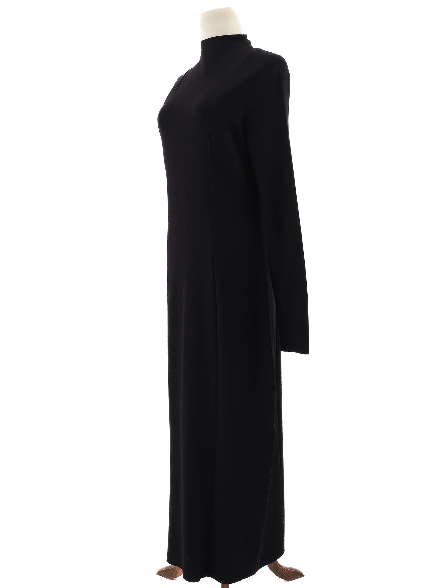 new cos black long sleeve dress high neck viscose size n/a