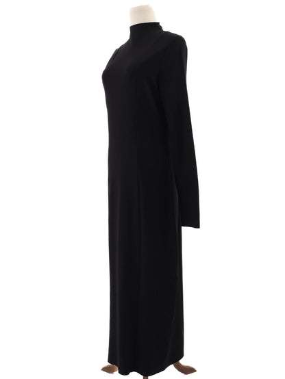 NEW Cos Black Long Sleeve Dress High Neck Viscose Size N/A