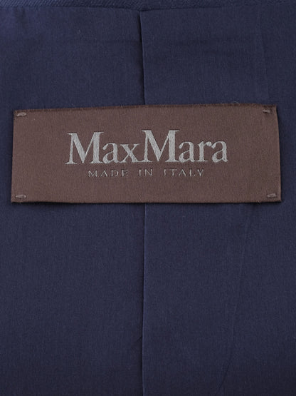 Excellent Max Mara Navy Blue Cropped Jacket Size S 100% Silk