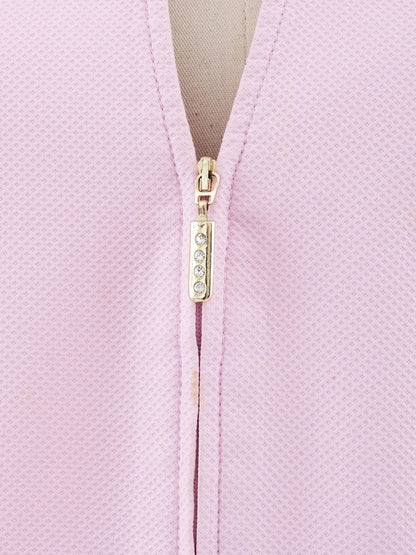 Excellent Luisa Spagnoli Pink Cotton Jacket Size L with Zipper