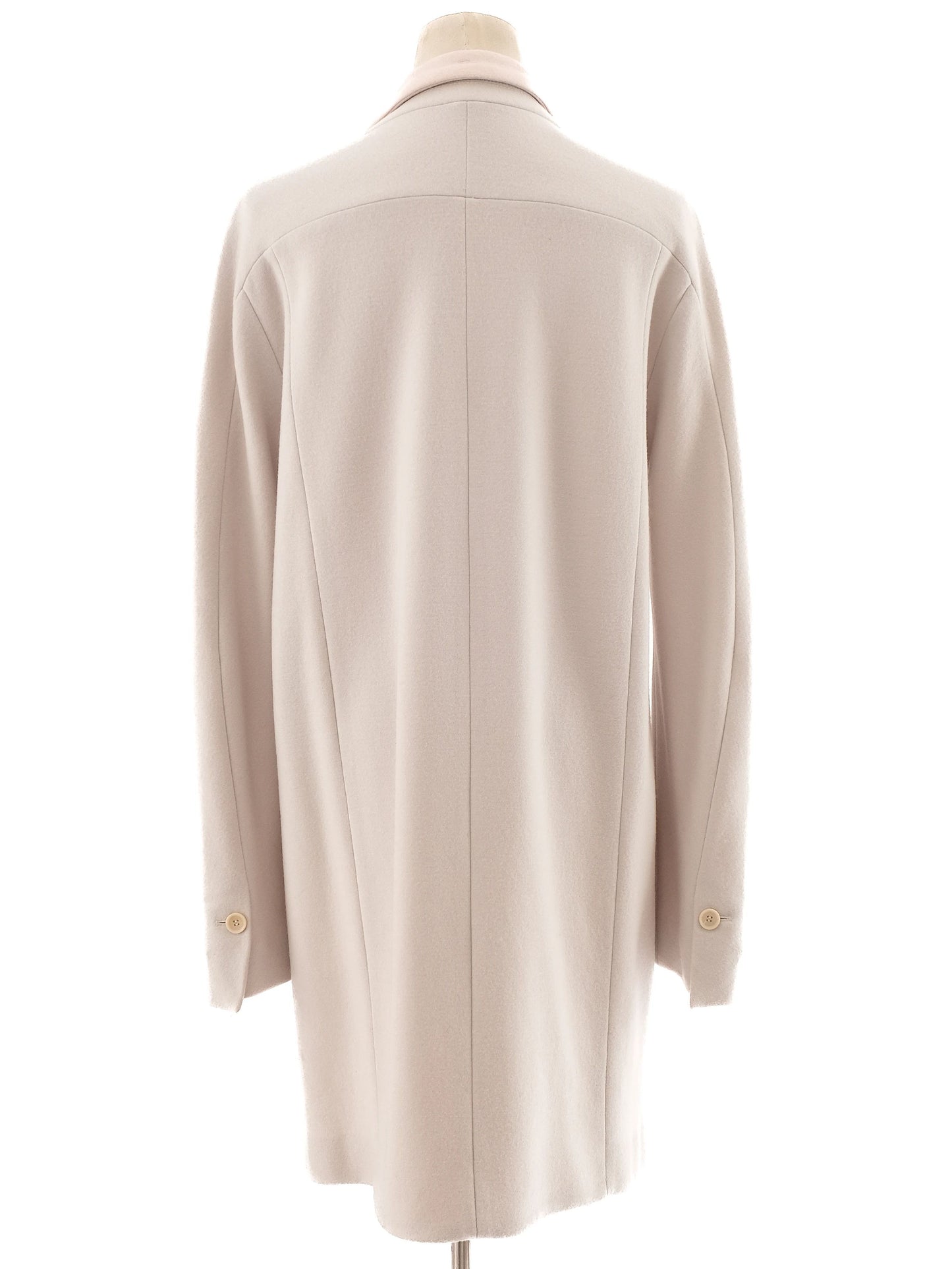 new marccain gray wool coat women size l elegant design