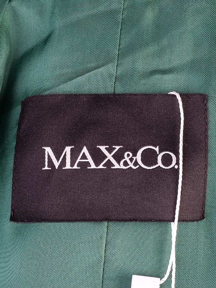 excellent max&co green wool coat size s with large collar