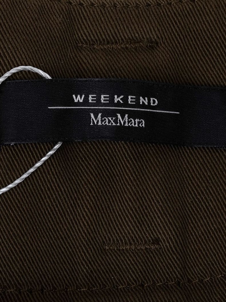 excellent weekend maxmara green cotton wide-leg pants size m
