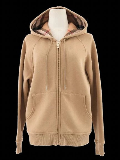 Burberry Orange Zip-Up Hoodie L Excellent Condition Women