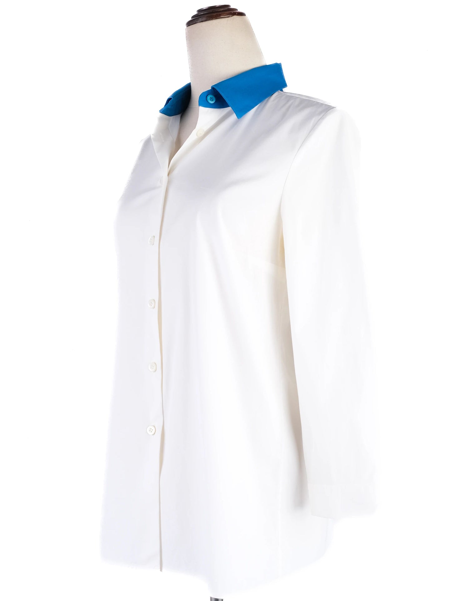 excellent prada white nylon long-sleeve shirt size m