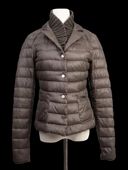 good liu jo gray nylon puffer jacket size s