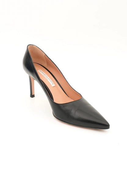 Excellent Roberto Festa Black Leather High-Heeled Shoes Size 36
