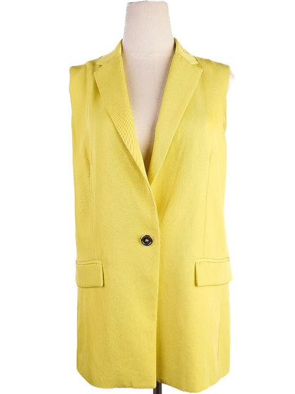 Excellent Pinko Yellow Sleeveless Blazer & Pants Set Women