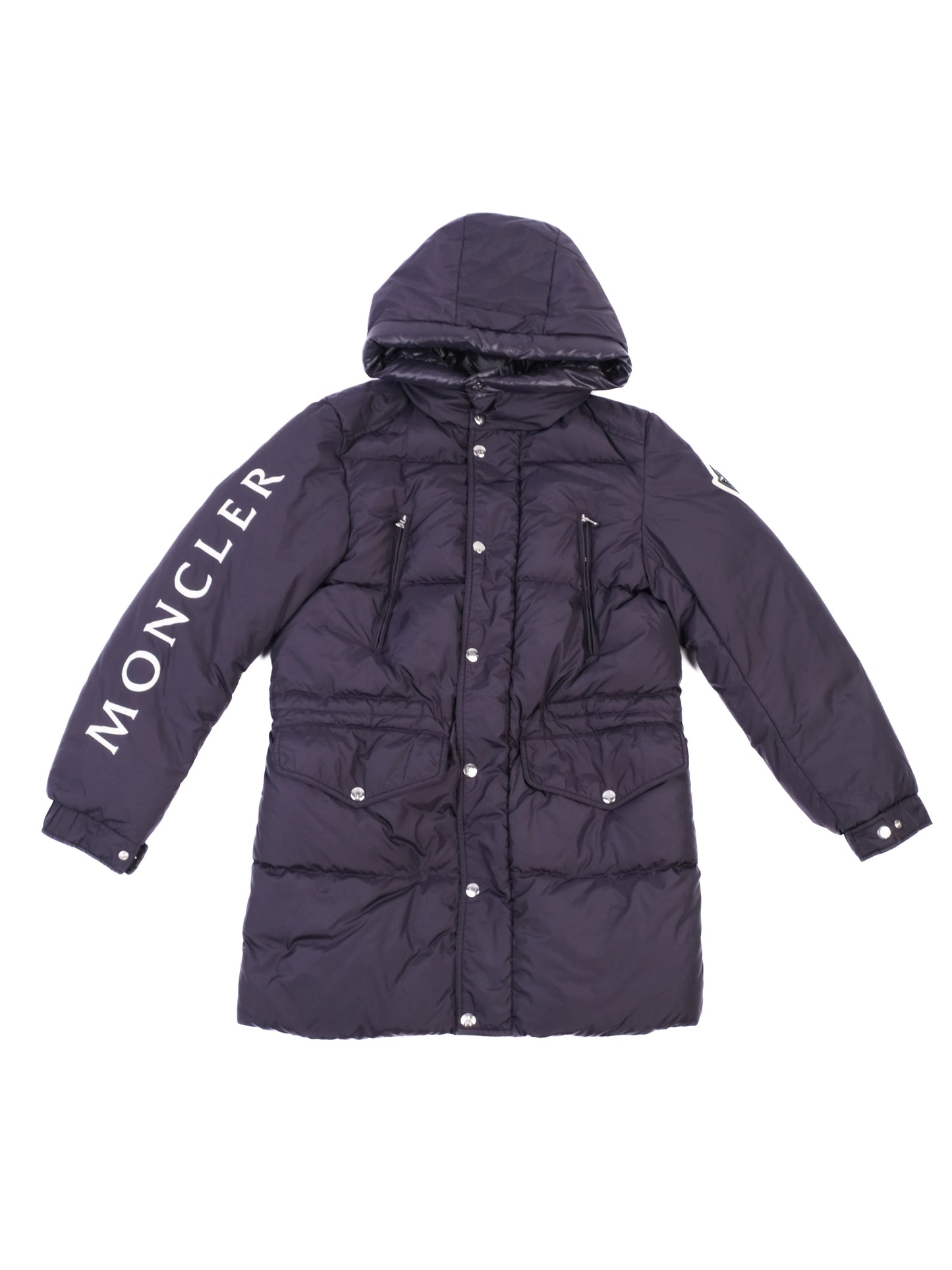 perfect moncler kids puffer jacket blue size 14 hooded