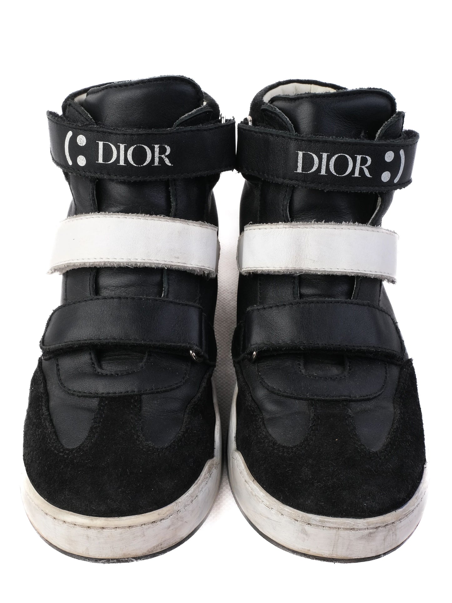 excellent dior black leather high-top sneakers size 34 for kids